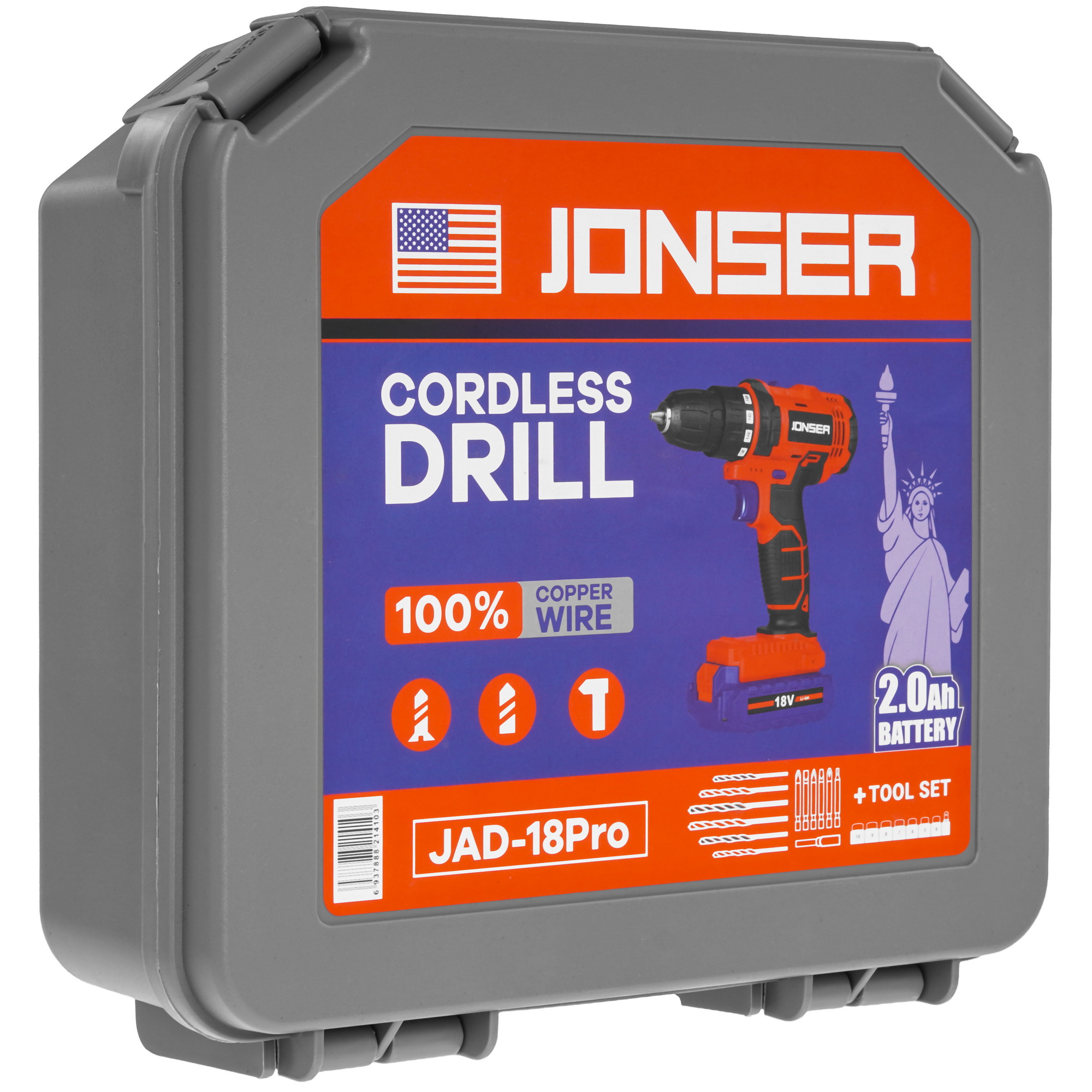 Дрель-шуруповерт JONSER JAD-18PRO 9236349 STDN-0074172 - Вид №9