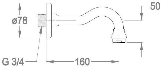 Fir Italia Стенной излив Melrose 20 2046143 - Вид №1