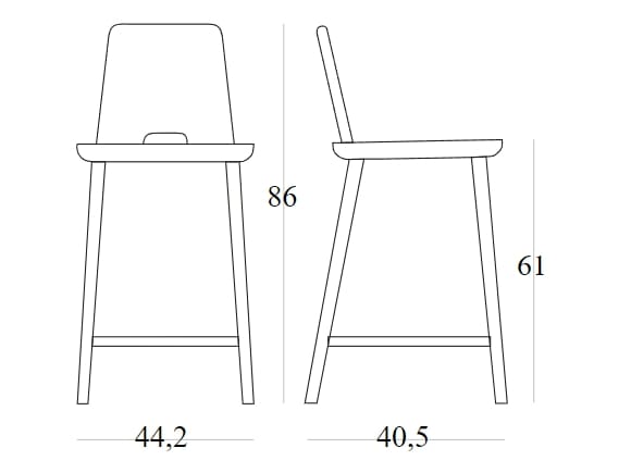 Высокий стул из ясеня со спинкой SIPA планшет ARCH-00036178 - Вид №8