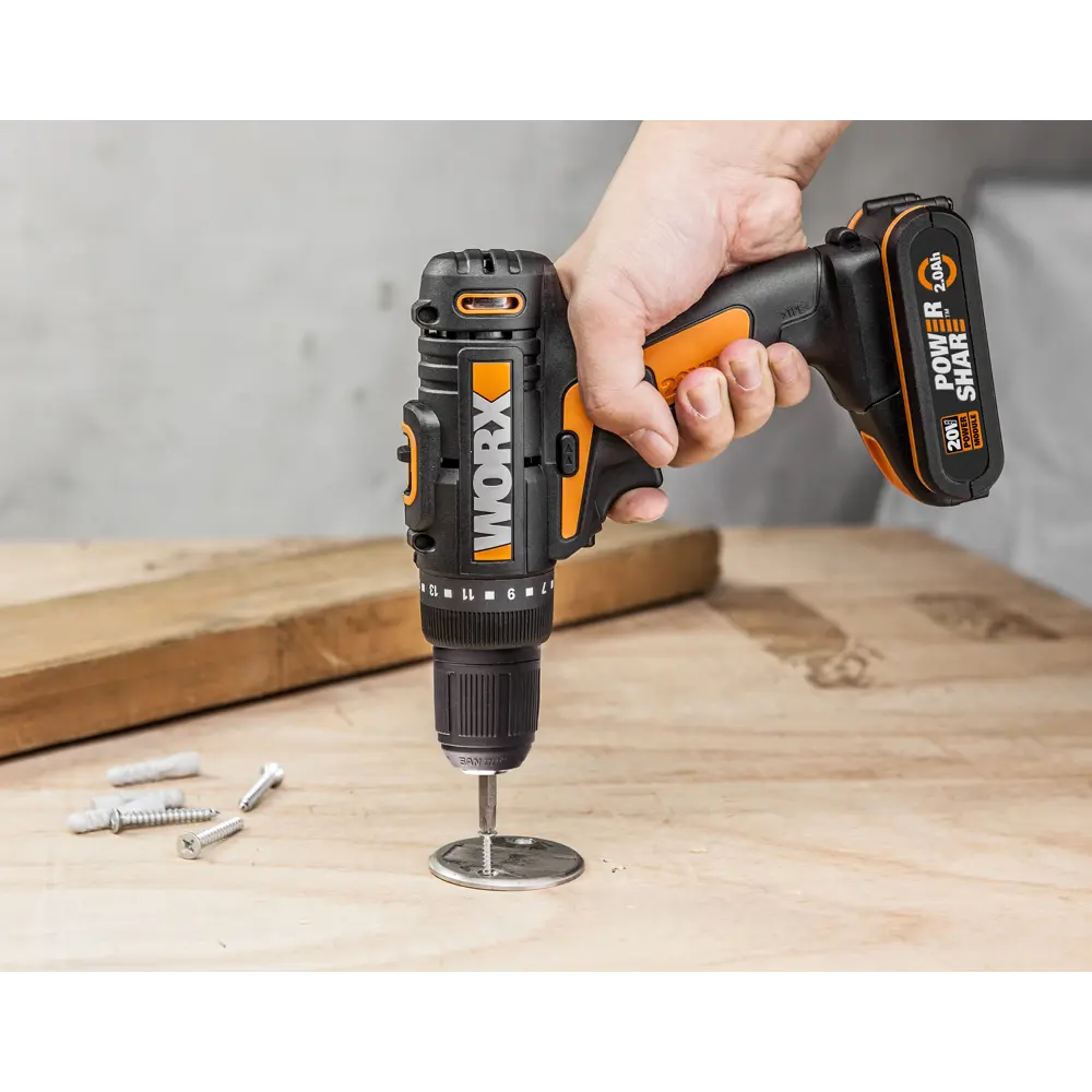 Дрель-шуруповерт аккумуляторная Worx WX101.9, 20 В Li-ion без АКБ и ЗУ 82348000 STLM-2122340  - Вид №4