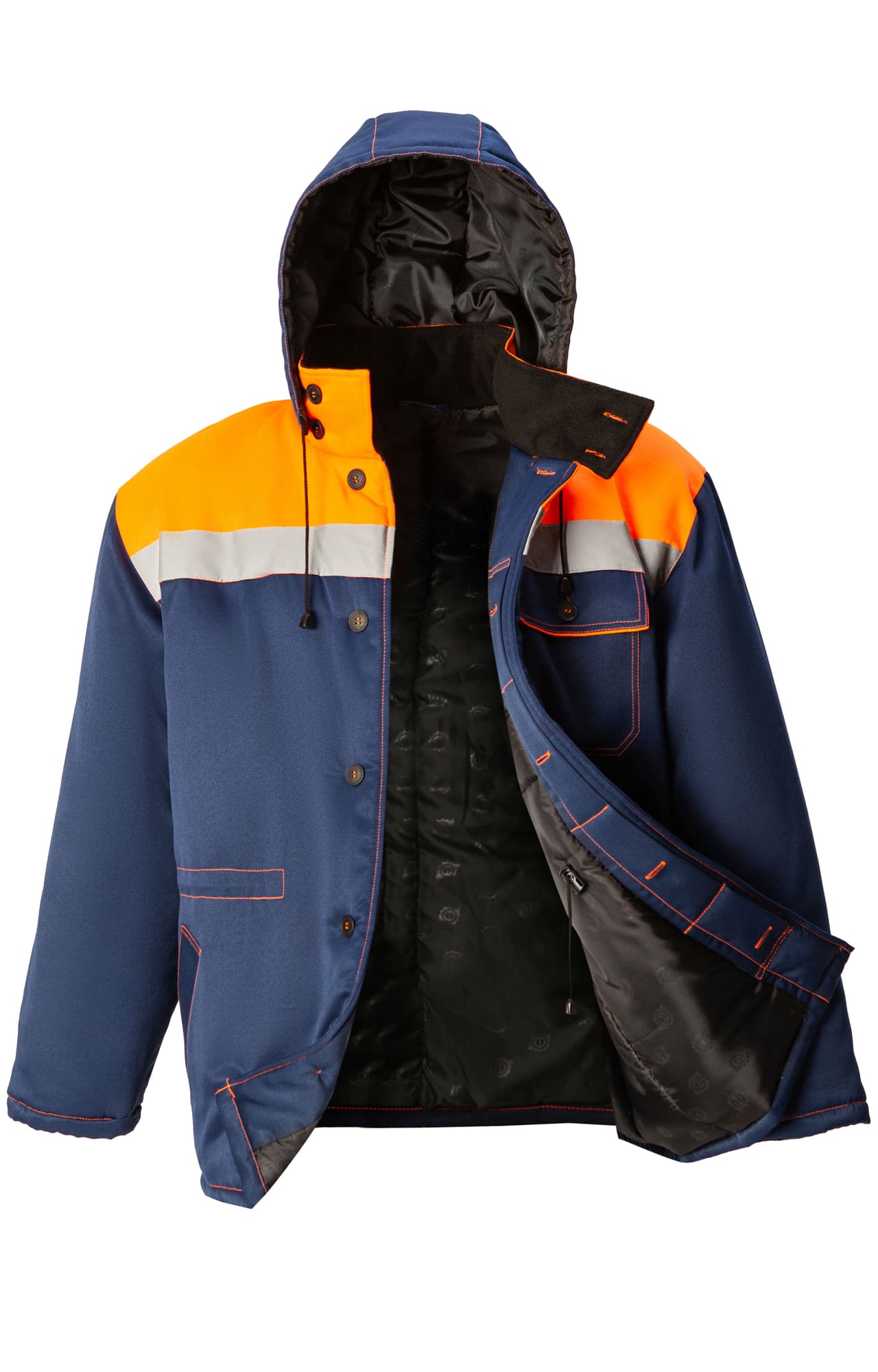 5035014 Костюм КОММУНАЛЬЩИК НЬЮ утепленный темно-синий оранжевый  Зимняя спецодежда  размер 56-58/182-188  - Вид №4