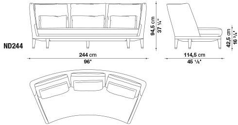 Maxalto 3-х местный тканевый диван Nidus sun-id-1480736 - Вид №1