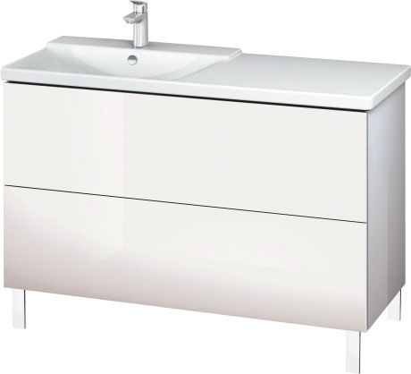 LC660308585 Тумбочка напольная L-Cube #LC6603 1220 x 481 мм Белый глянцевый лак Duravit - Вид №1