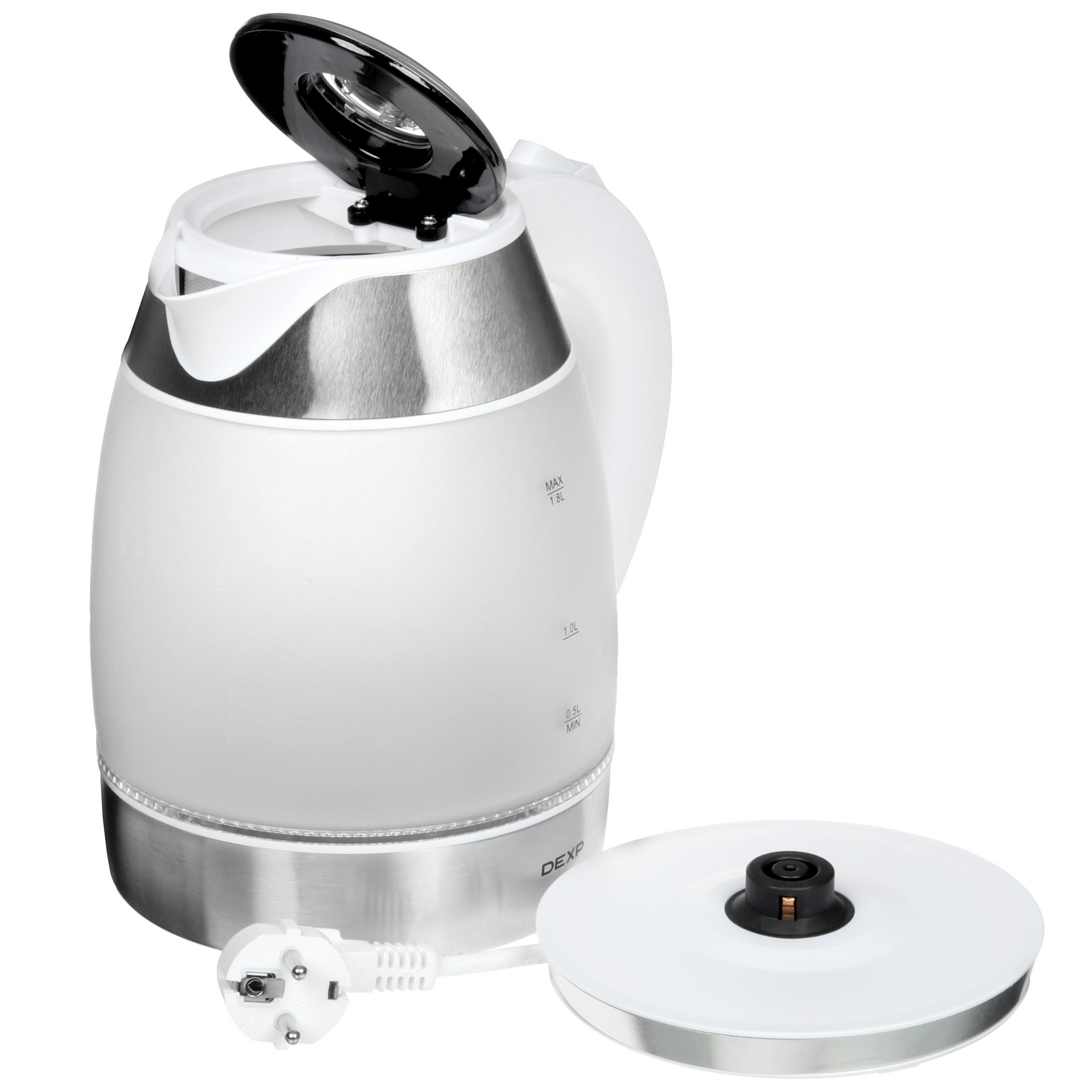 9054090 Электрочайник DEXP EK-02GFRW белый STDN-0040158 - Вид №4