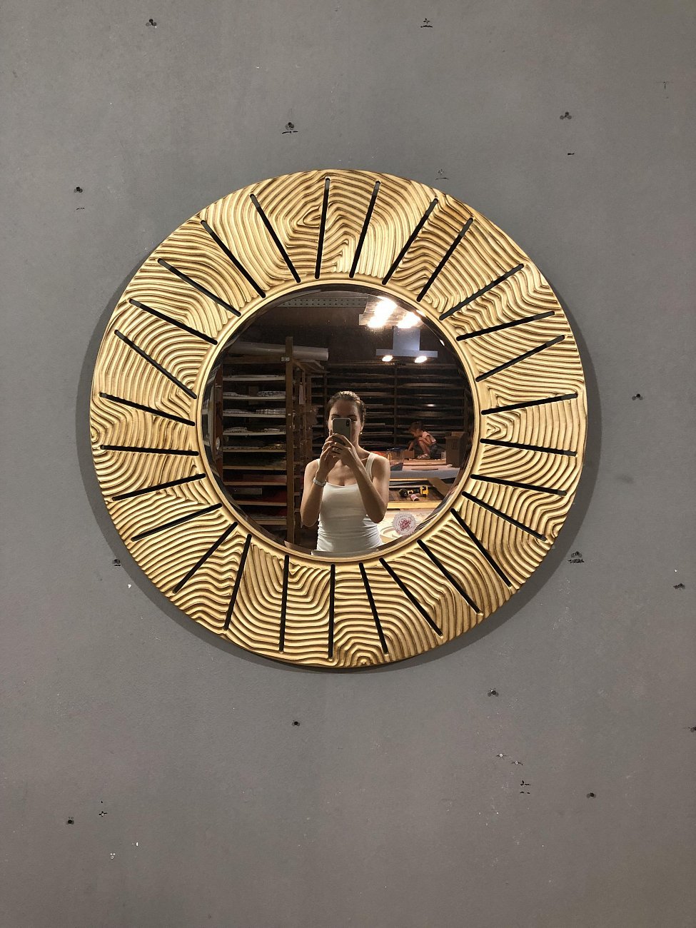 Золотое зеркало круглое настенное SUNSHINE IN SHAPE SUNSHINE 00-3860118 Золото  - Вид №4