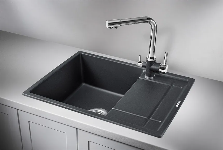 6501, ЧЁРНЫЙ, кухонная мойка, кварц GRANULA 6501-ST145