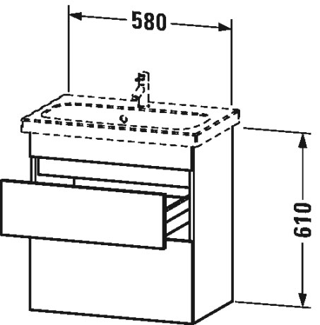 Тумбочка подвесная компакт DuraStyle #DS6479 580 x 368 мм Duravit DS647901818 - Вид №2