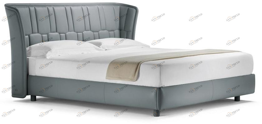 Poltrona Frau Двуспальная кровать из кожи с обитым изголовьем La notte - letti sun-id-1367958