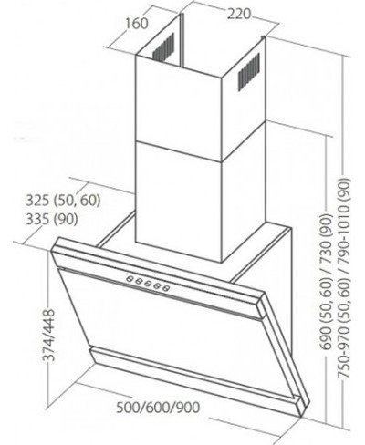 1147053 Вытяжка наклонная Akpo WK-4 Kastos eco белый/серебристый STDN-0005248 - Вид №9