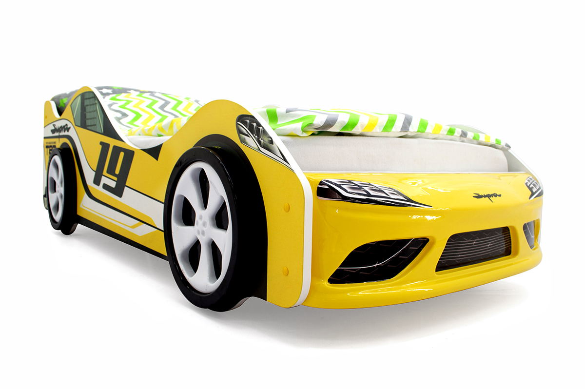 Детская кровать-машина желтая "Супра" БЕЛЬМАРКО  00-3873173 Желтый Santreyd  - Вид №2