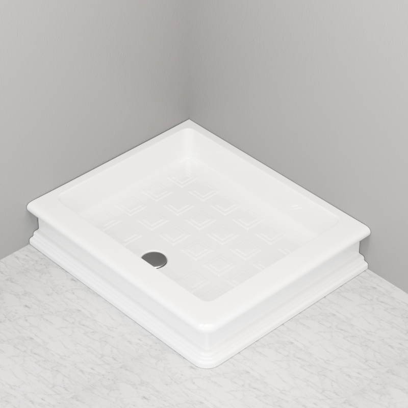 133601 Душевой поддон угловой 80*96 DX 96 см цвет Белая глазурь Kerasan RETRO Италия 