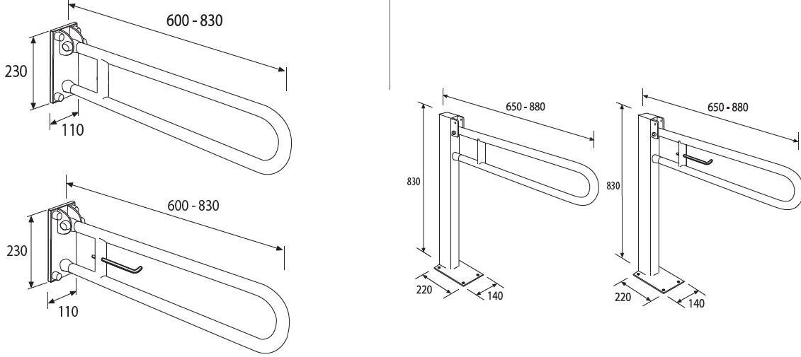 Saniline U-образный складной стальной поручень с держателем рулона Soft sun-id-1489123 - Вид №1