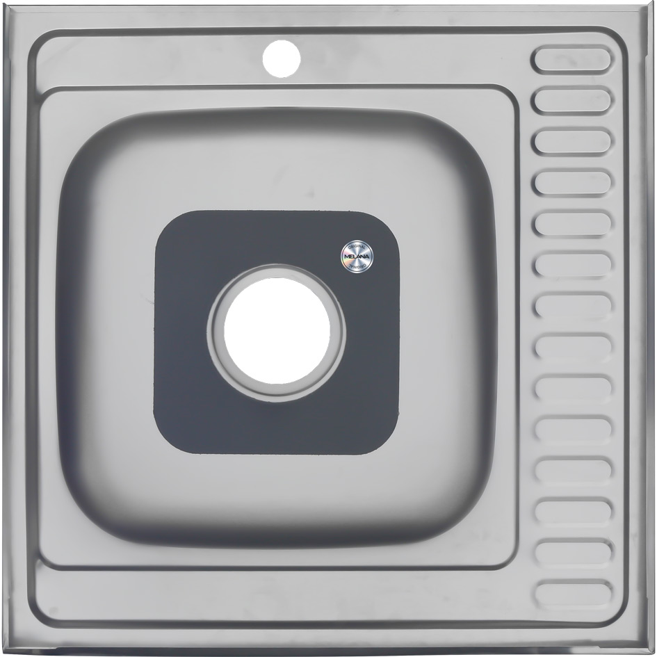 Мойка 6060 R MELANA 0,8/180 накладная прямоугольная с сифоном (006/2 R *10) 006/2 R (*10) - Вид №2