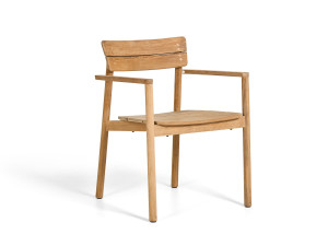 Стул для сада из тикового дерева с подлокотниками