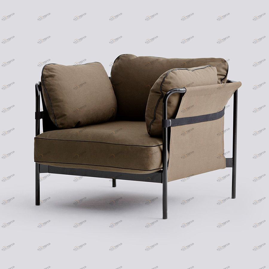 Кресло Can с черным основанием и обивкой цвета хаки Hay 808101