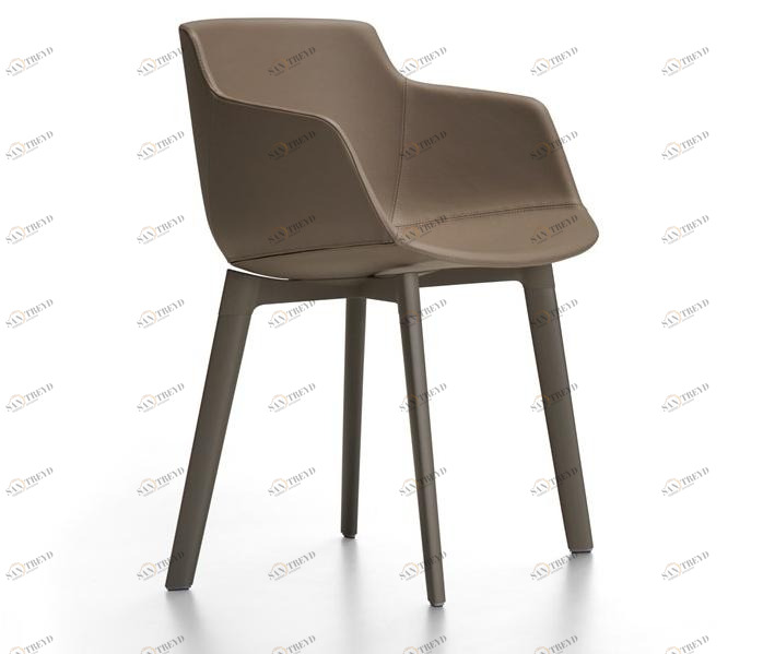 MDF Italia Мягкое кожаное кресло с подлокотниками Flow sun-id-1429258