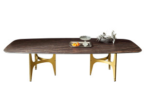 Обеденный стол из нержавеющей стали и SuperMarmo