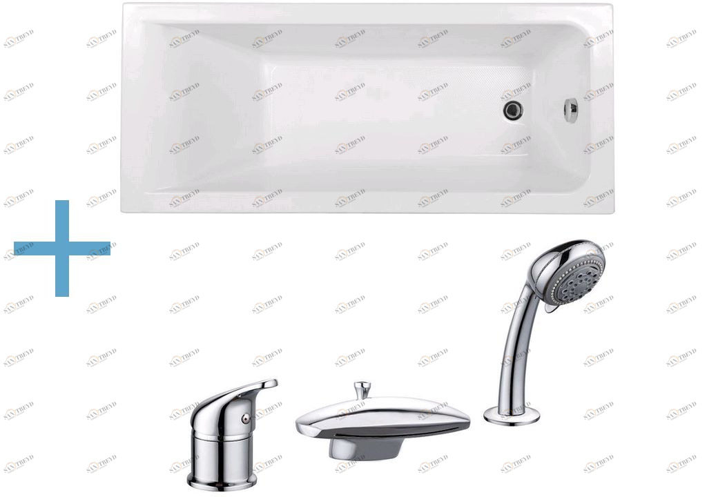 Акриловая ванна Aquanet Bright 175x75 (каркас + смеситель Aquanet Practic 2 AF111-63B) 002162950021629600216780