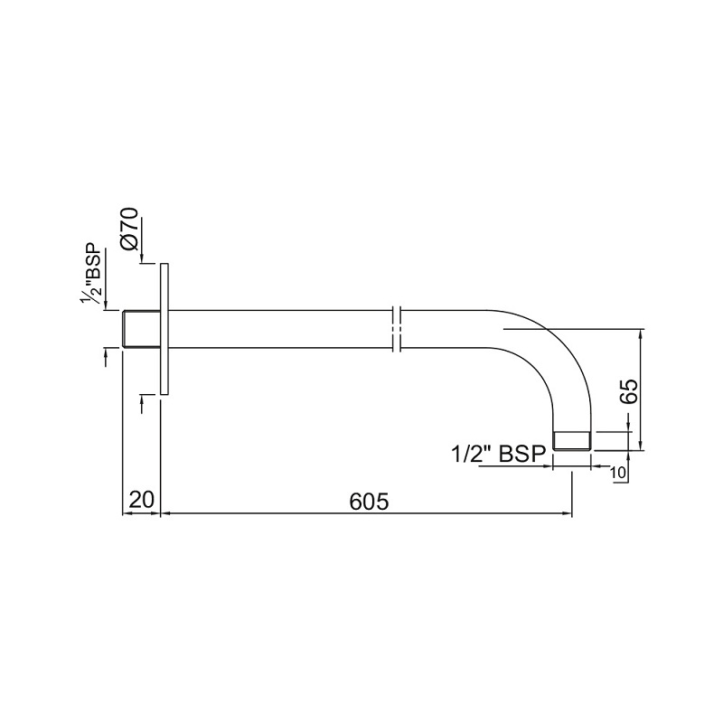 SHA-CHR-479L600 Держатель верхнего душа Jaquar Shower Santreyd - Вид №1