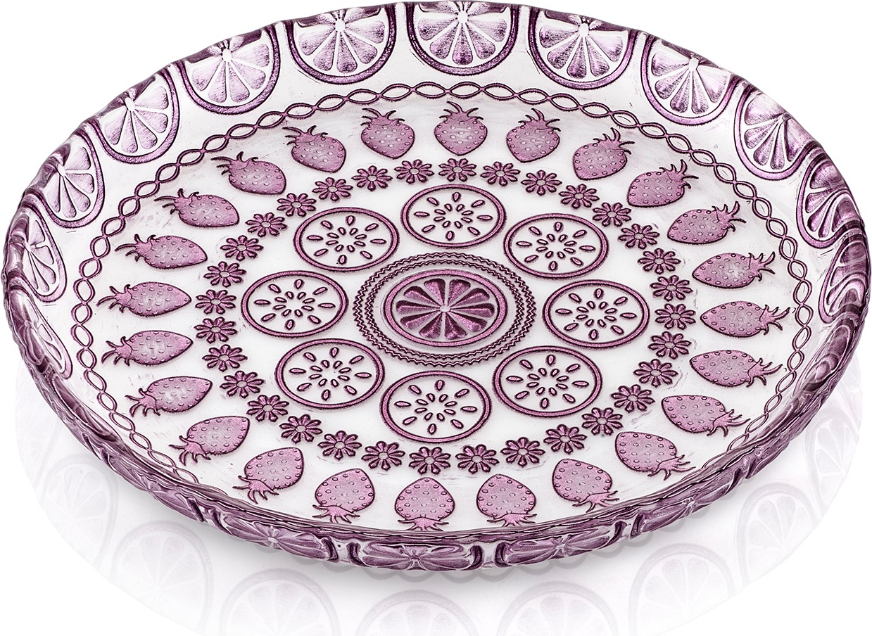 10608060 IVV Тарелка закусочная IVV "Витамины" 21см (аметистовый узор) Стекло 