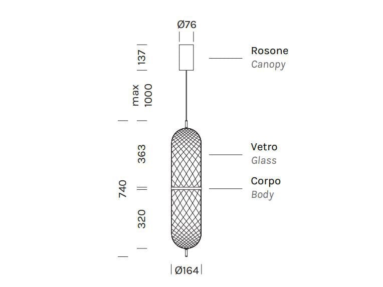 Подвесной светильник ручной работы из дутого стекла Olev Curuba ARCH-00000156 - Вид №4