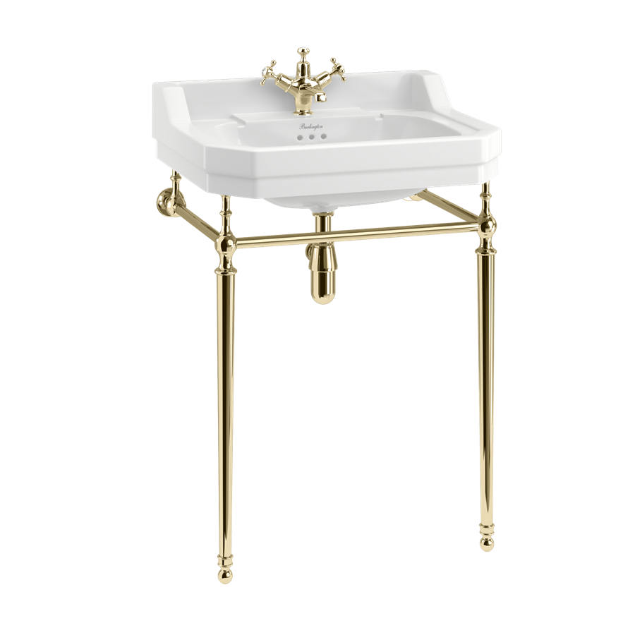 Burlington Edwardian Раковина Edwardian 610 мм с умывальником из золота с 1 отверстием под смеситель B5 1TH-T23A GOLD 