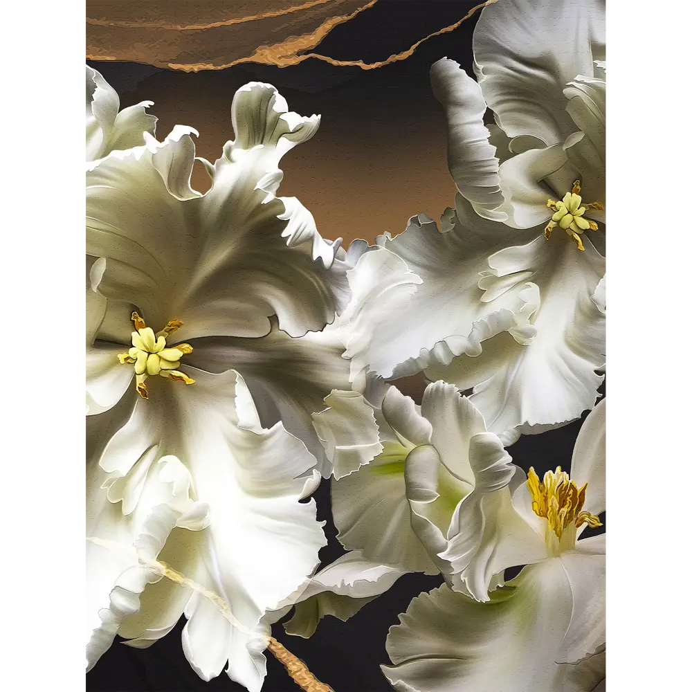 Картина на стекле Белые ирисы 2 60x80 см 85283012 STLM-2151709 ARTABOSKO 