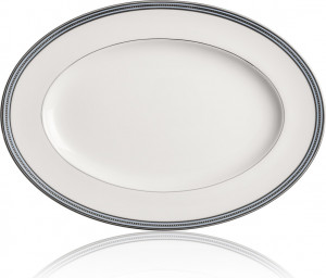 10649518 Noritake Блюдо овальное Noritake "Богарт платиновый" 32см Фарфор костяной