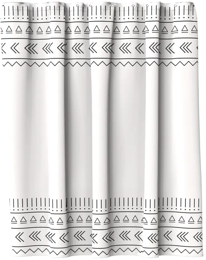 Lemer Snow - Элегантная штора для ванной 180×200 см в черно-белой гамме 86881070