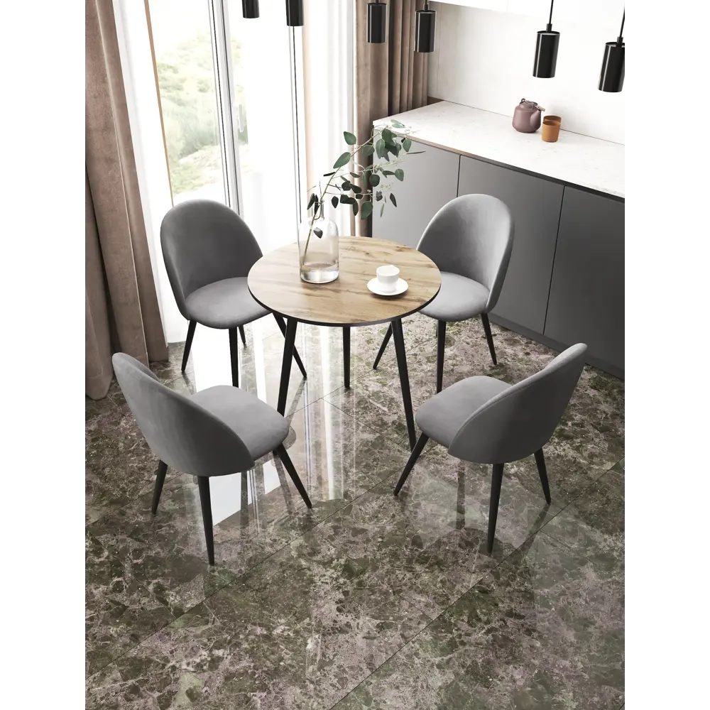 Стул Santreyd Chic — серый велюр на металлическом каркасе 89377849 STLM-1427207 - Вид №6