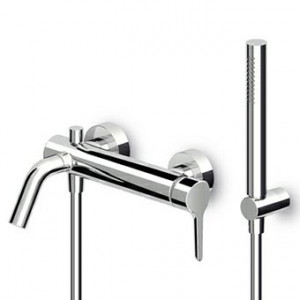 ZMM521 Смеситель ванна-душ внешний однорычажный с переключателем, аэратором, душевым комплектом с ручным душем Z94177. Zucchetti Medameda