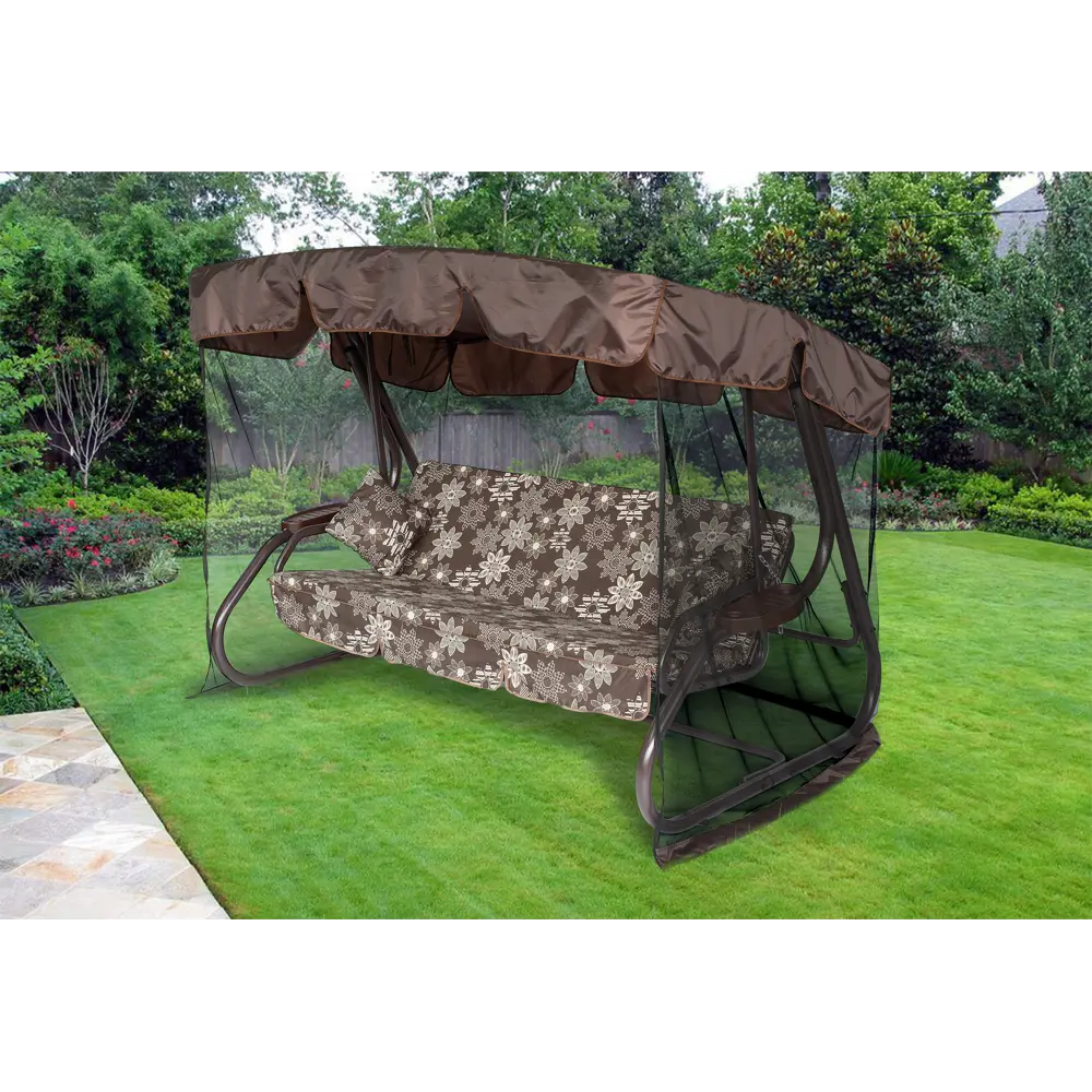 Качели садовые Greengard Аликанте 3-х местные (до 320 кг) коричневый/бежевый STLM-2195204 - Вид №12