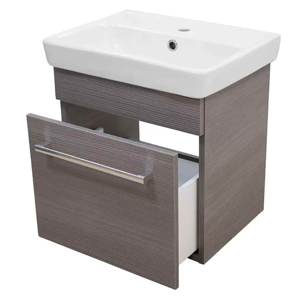 Тумба под раковину подвесная Aquaton Поль Т 50.7 см цвет лиственница STLM-2020906 - Вид №1