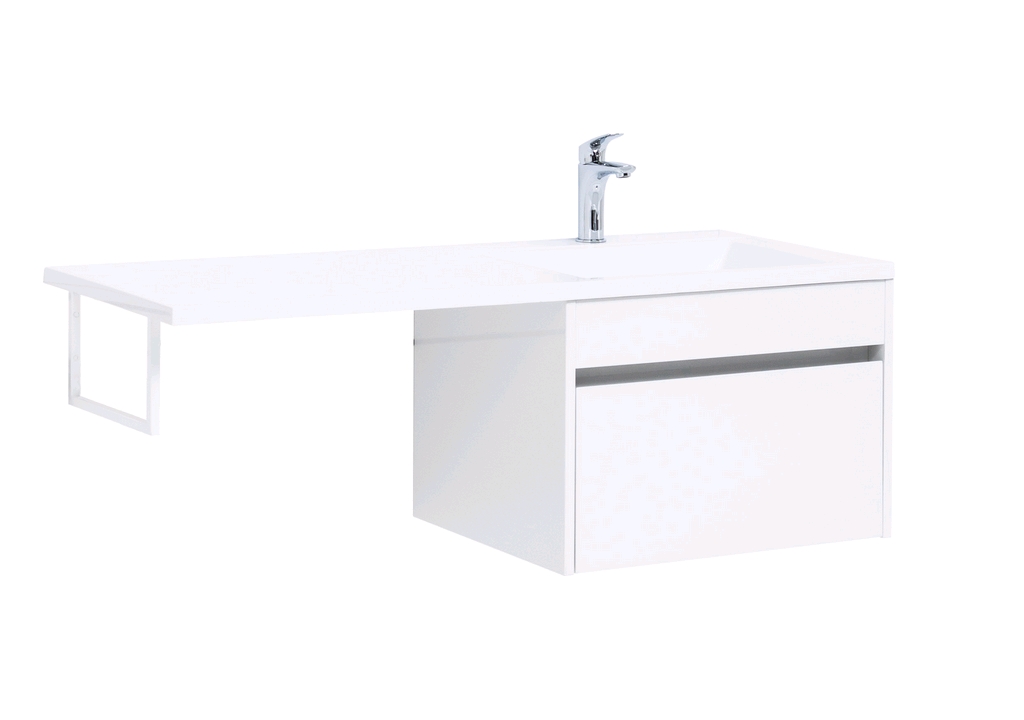 Тумба с раковиной Aquanet Токио 120 R белый (подвесная, 1 ящик) 0023691600235500 - Вид №1