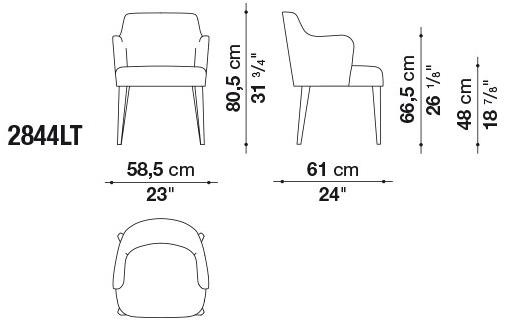 Maxalto Стул с обивкой и подлокотниками Febo sun-id-1477192 - Вид №4