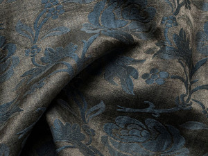 Льняная и шелковая Жаккардовая ткань с цветочным рисунком