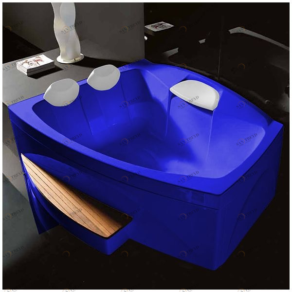 Ванна GRUPPO TREESSE Matrix Slim V7631-SI большая с подголовником глубокая без гидромассажа синяя VTLV7631SI