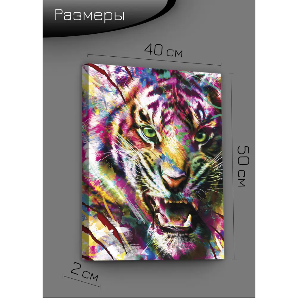 Картина на холсте Тигриная красота 40x50 см 85394571 STLM-2103983 FBRUSH  - Вид №7