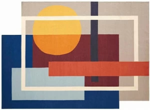 GAN Ковер ручной работы из шерсти с геометрическими мотивами Kilim