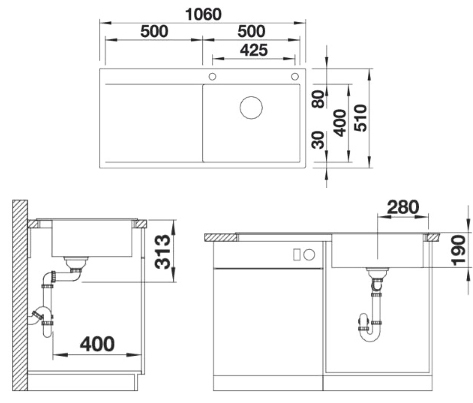 521640 Кухонная мойка Blanco Flow XL 6 S-IF  Blanco Flow - Вид №5