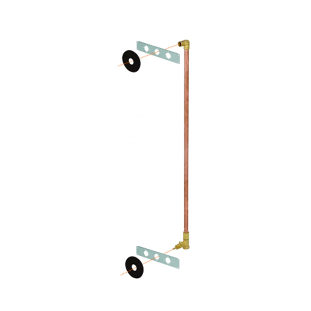 00207200 Комплект нагнетательного клапана 1/2" с коленом 1/2" / трубкой диаметром 15" с поперечиной 60 см Docol DOCOL MODULAR 