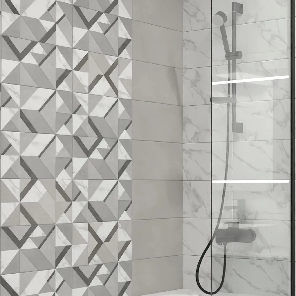 Настенная плитка KREAFORTA Mersey Tetris 20x40 см 1.62 м² матовая цвет серый 89413653 STLM-2147009