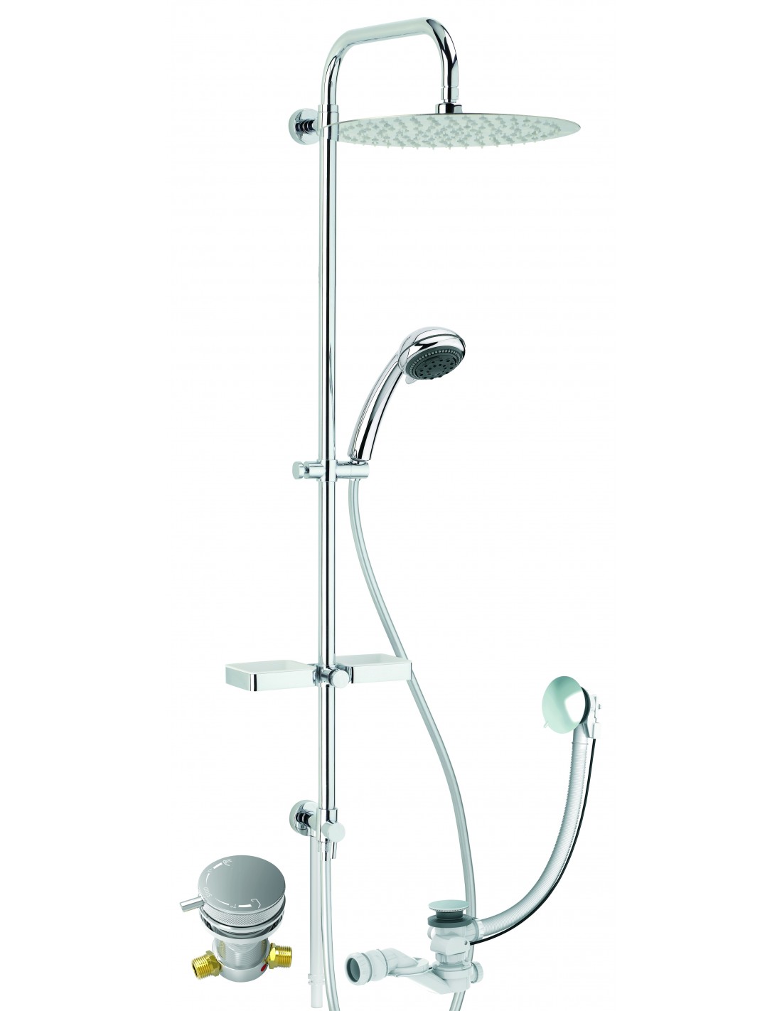 692200 000 00  Комплектное оборудование для ванны-душа Comodo, нержавеющая сталь и ПВХ. Valentin 