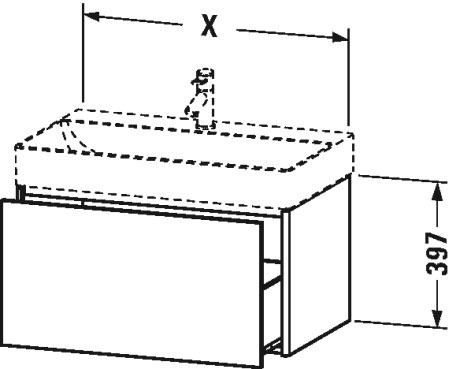 XS406100909 XSquare Тумбочка подвесная Светло-голубой матовый декор Duravit - Вид №3
