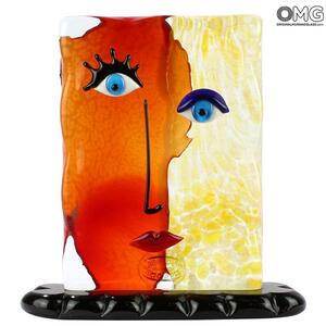 4708 ORIGINALMURANOGLASS Скульптура Голова Женщины - Pop Art - Original Murano Glass OMG 19 см