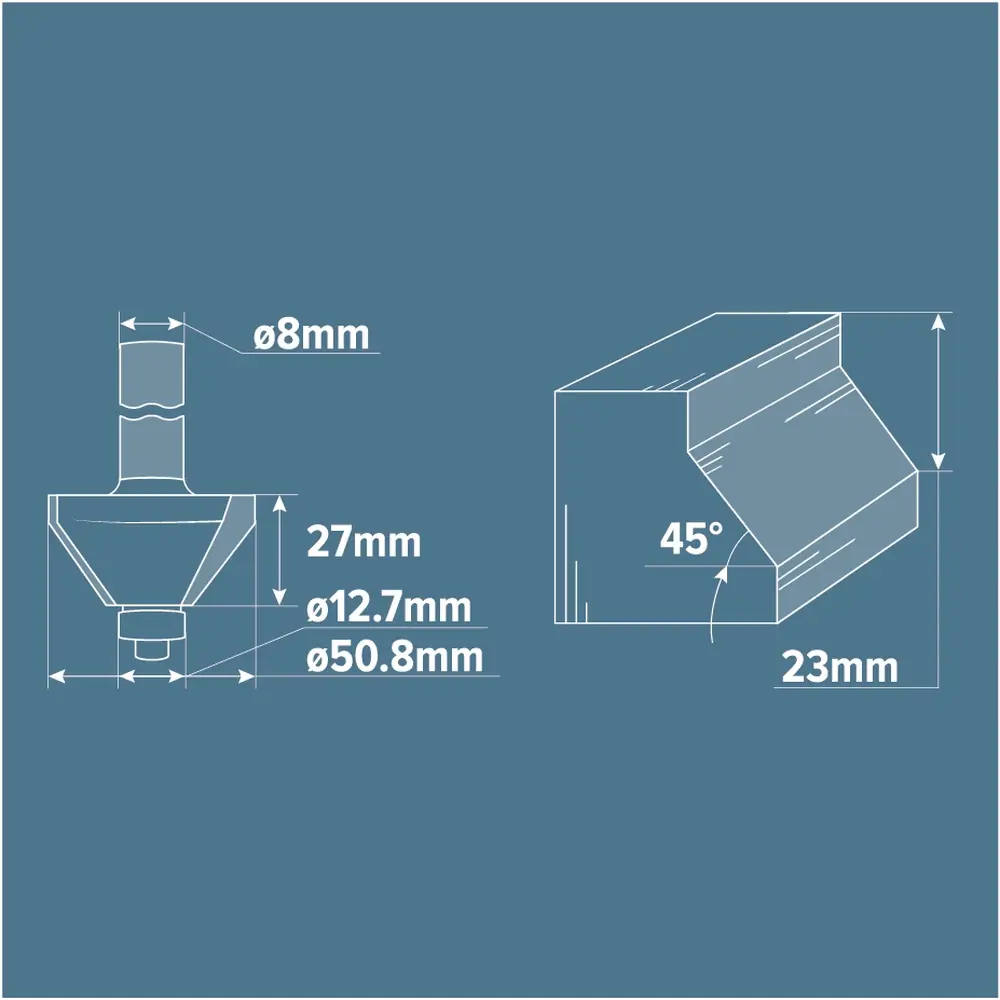 Фреза кромочная конусная Brigadier D50.8x27 мм 45° STLM-2109906 - Вид №4