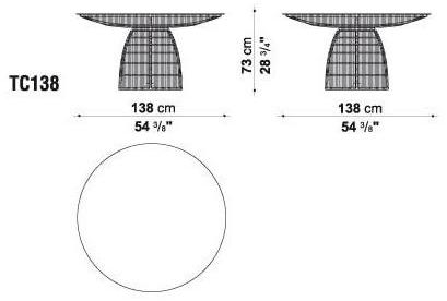 B&B Italia Outdoor Круглый садовый стол из полиэтилена Crinoline sun-id-1400694 - Вид №4