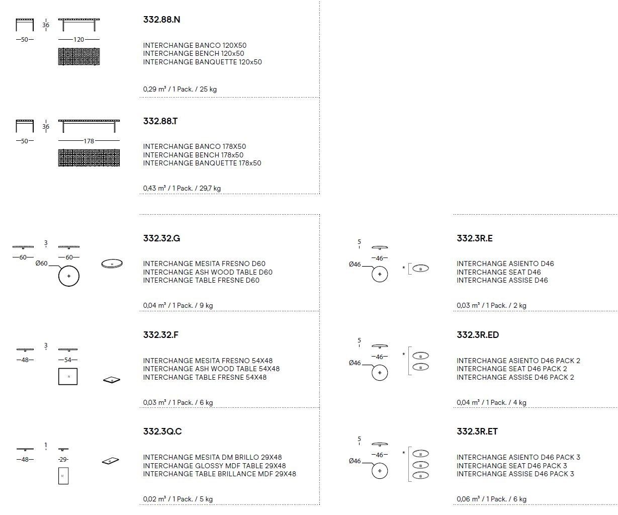 Деревянная скамейка / журнальный столик SANCAL Interchange ARCH-00080635 - Вид №7