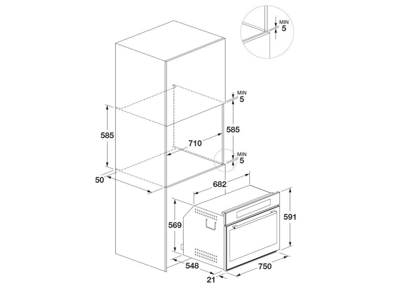 Многофункциональная встраиваемая печь с сенсорным экраном класса A+ Fulgor Milano Plano Design ARCH-00054073 - Вид №2