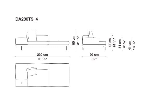 3-местный тканевый диван с полуостровом B&B Italia док ARCH-00061121 - Вид №83